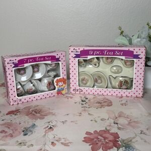 Vintage Fine Porcelain Miniature Tea Sets 7pc 9pc Victorian 6238 6240A NIB